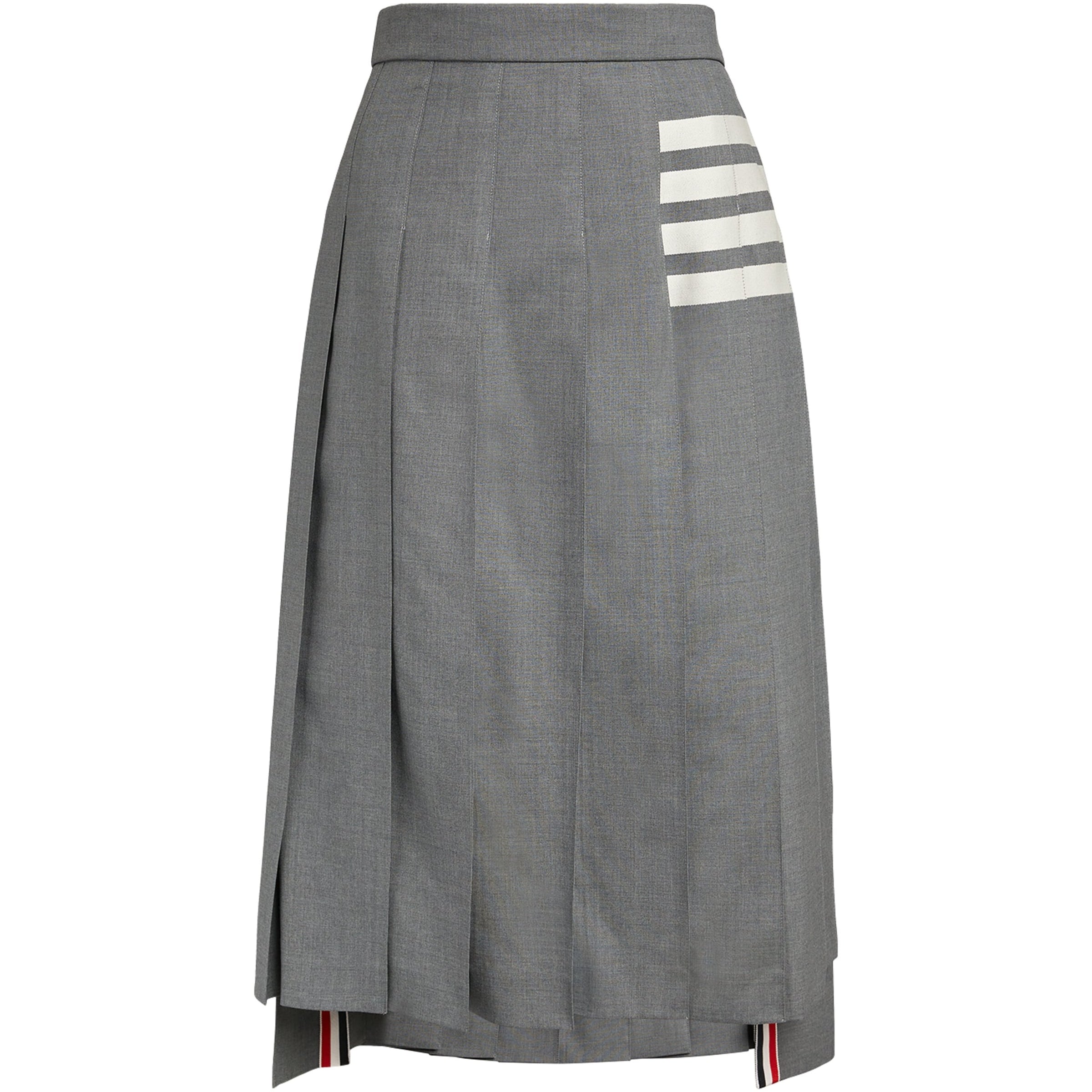 Thom Browne Grey Pleated Midi Skirt