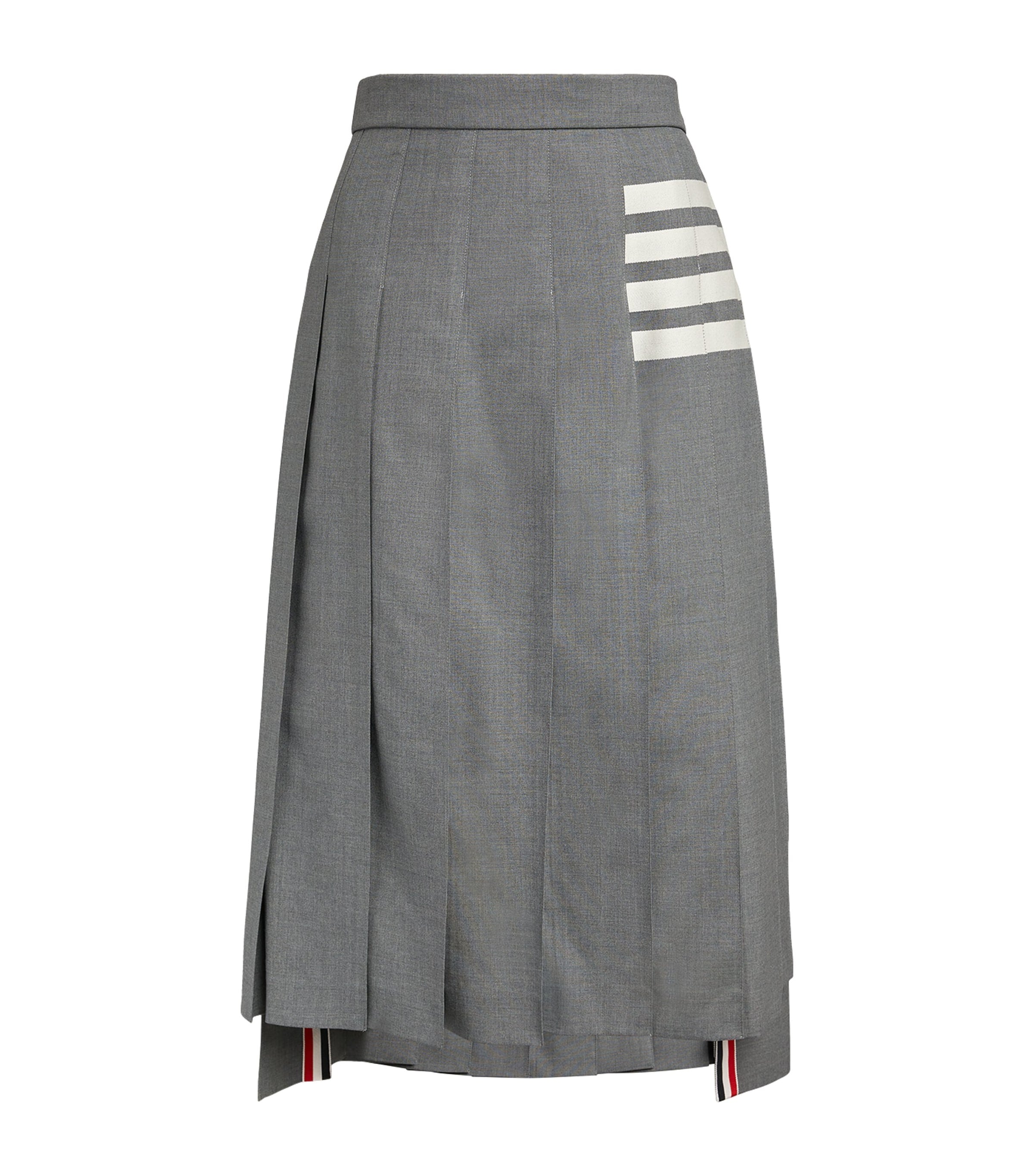 Thom Browne Grey Pleated Midi Skirt