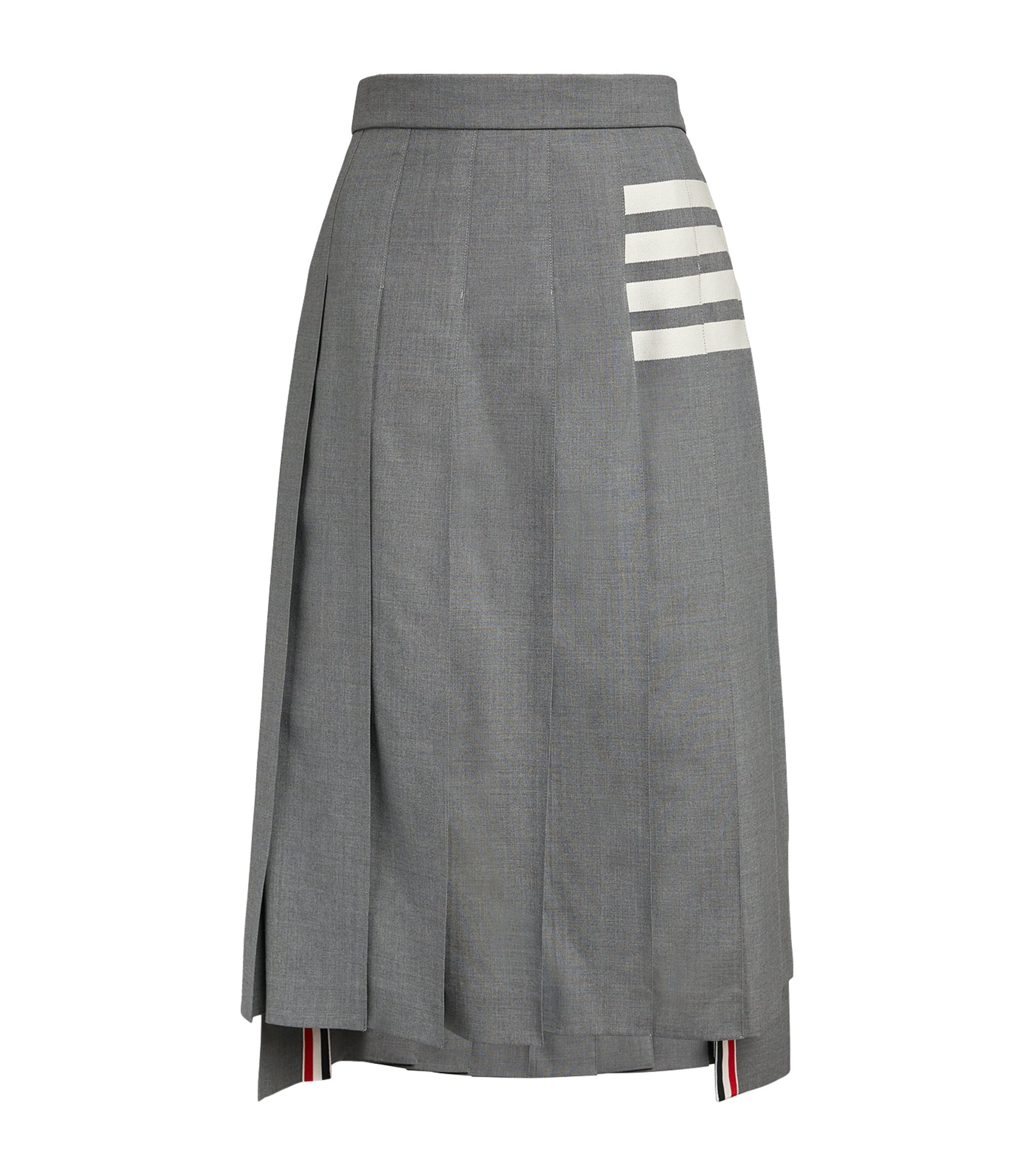 Thom Browne Grey Pleated Midi Skirt