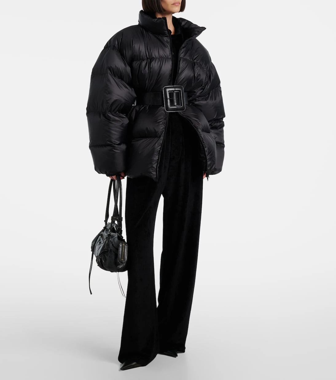Balenciaga - جاكيت Hourglass مبطّن بحزام