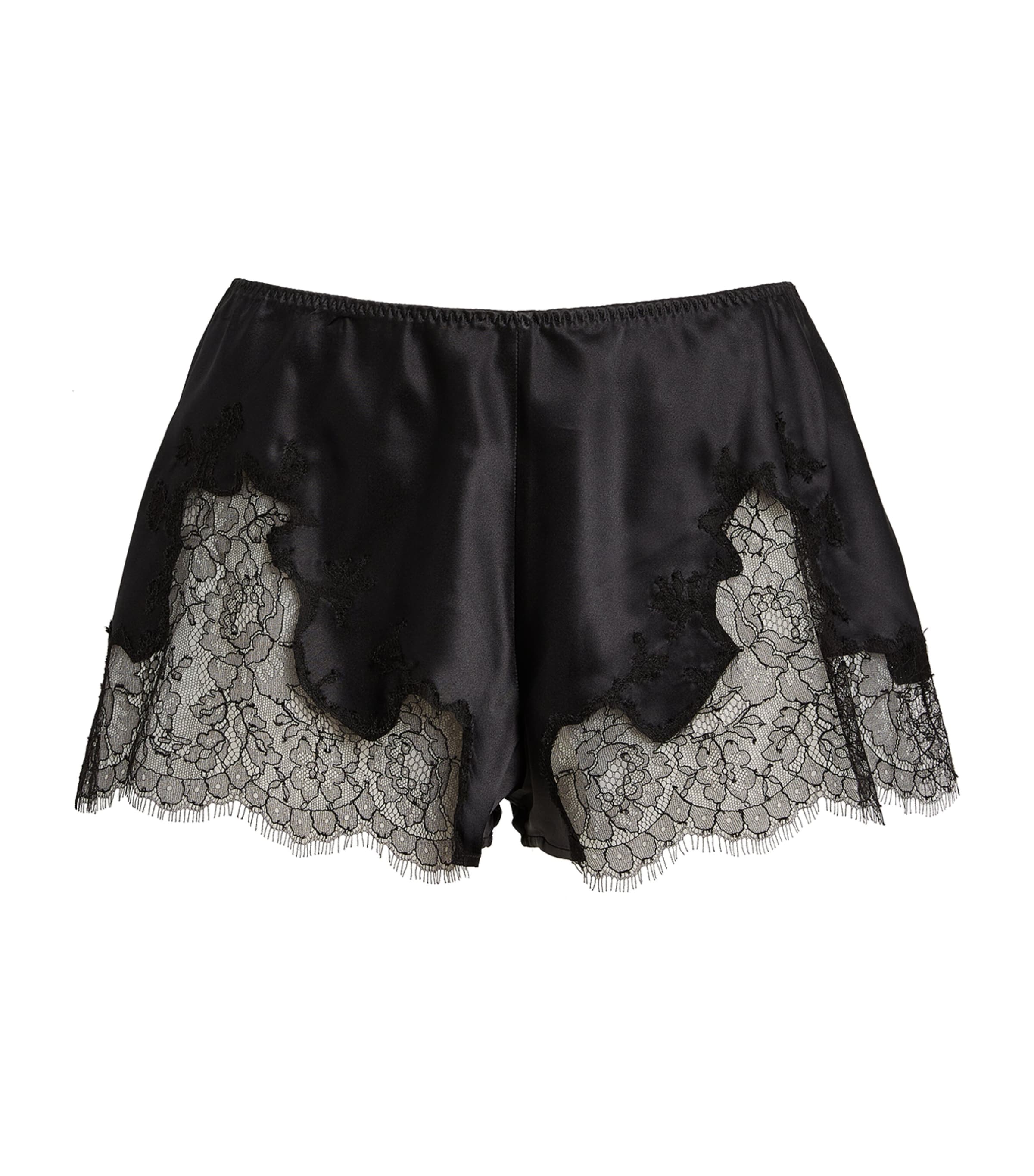 Silk Lace-Trim Baccarat Shorts