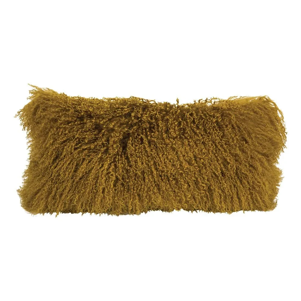 Maison de Vacances - Tibetan Goatskin Cushion | Ochre