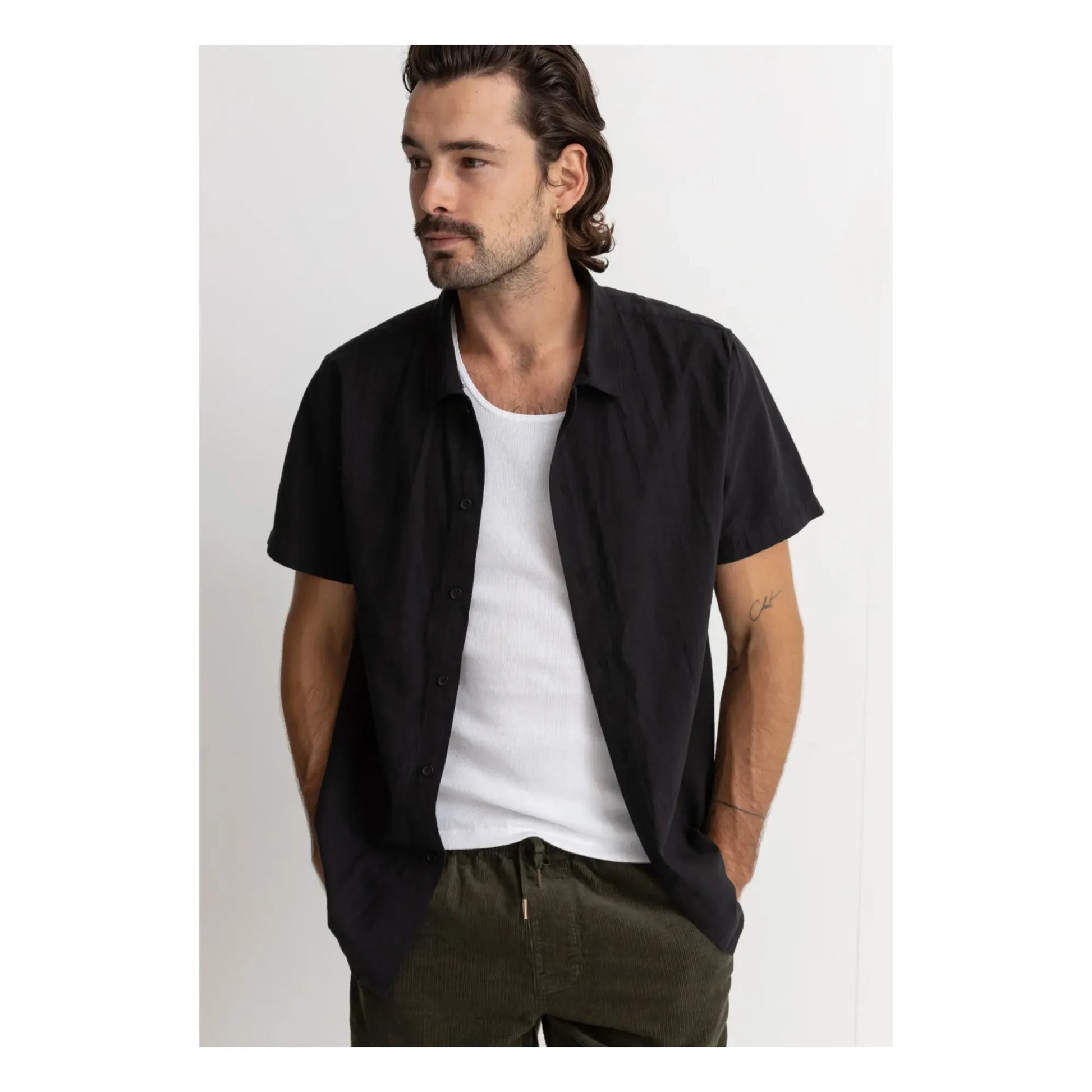 Rhythm - Classic Linen Blouse | Black