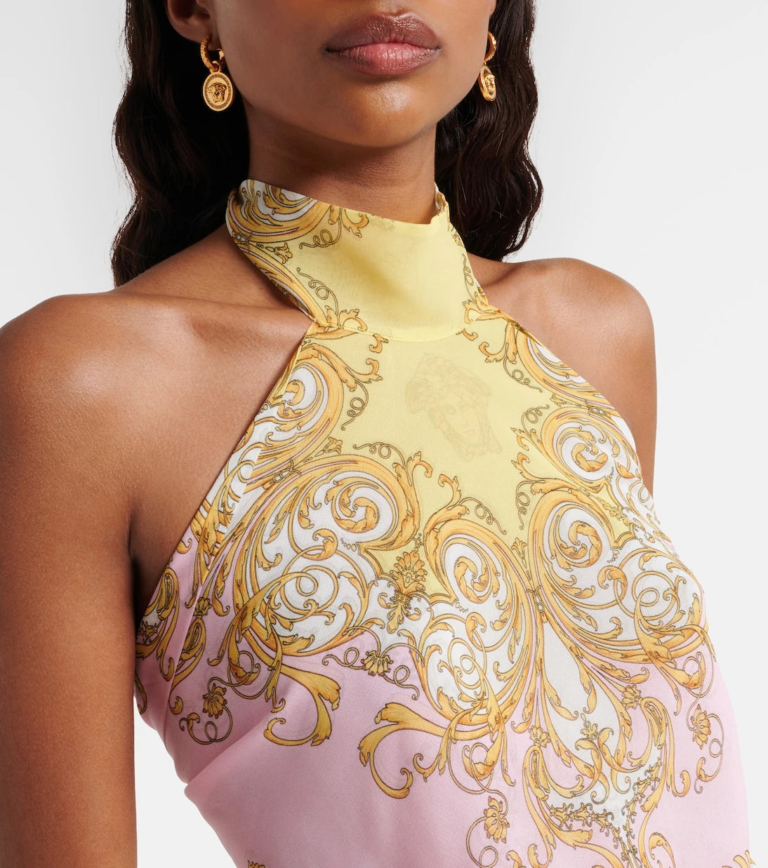 Versace - Printed georgette top