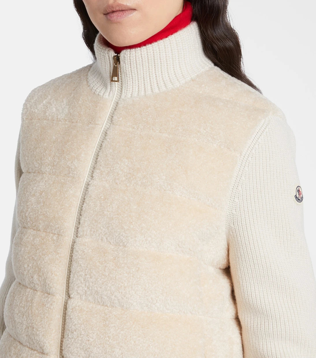 Moncler - Kuş tüyü panelli peluş hırka