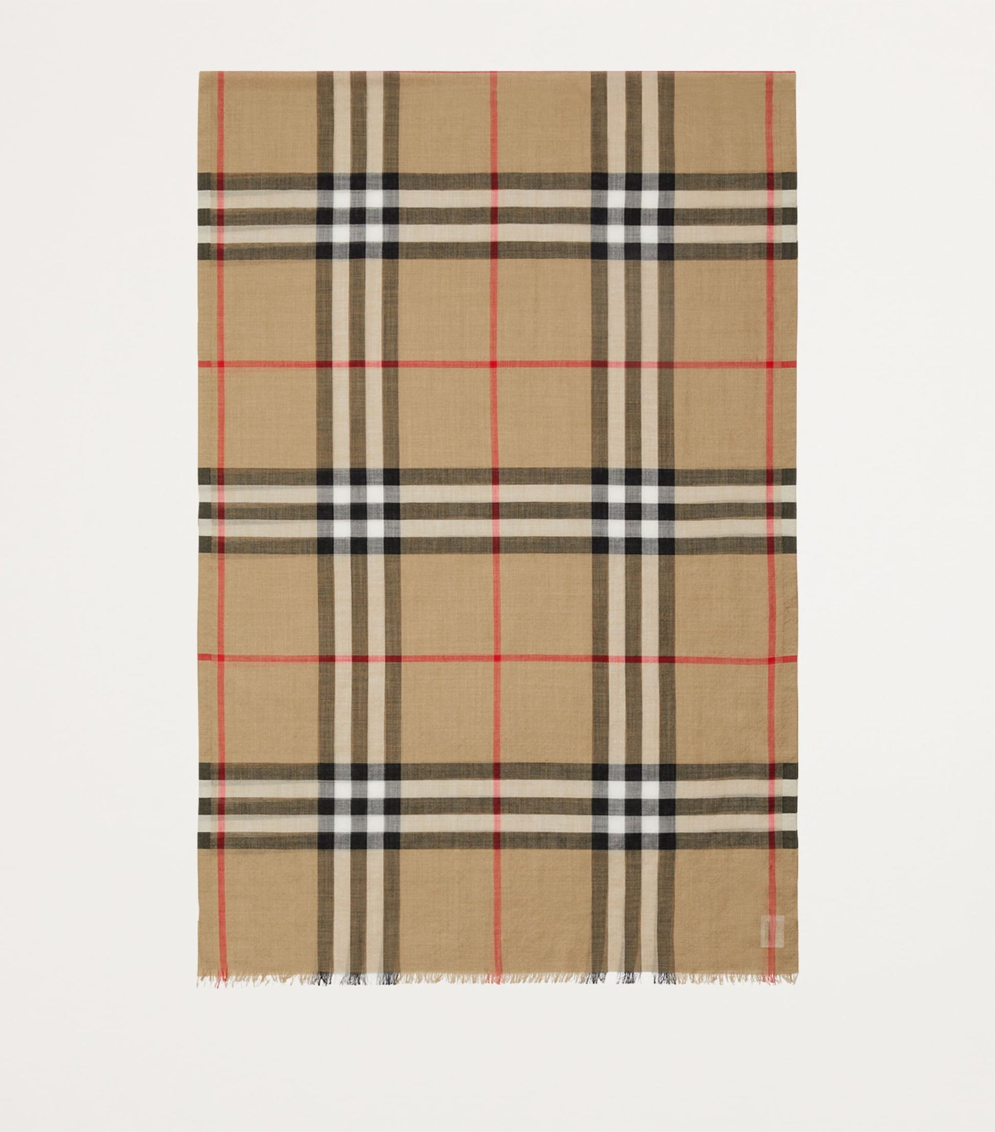 Wool-Silk Check Scarf