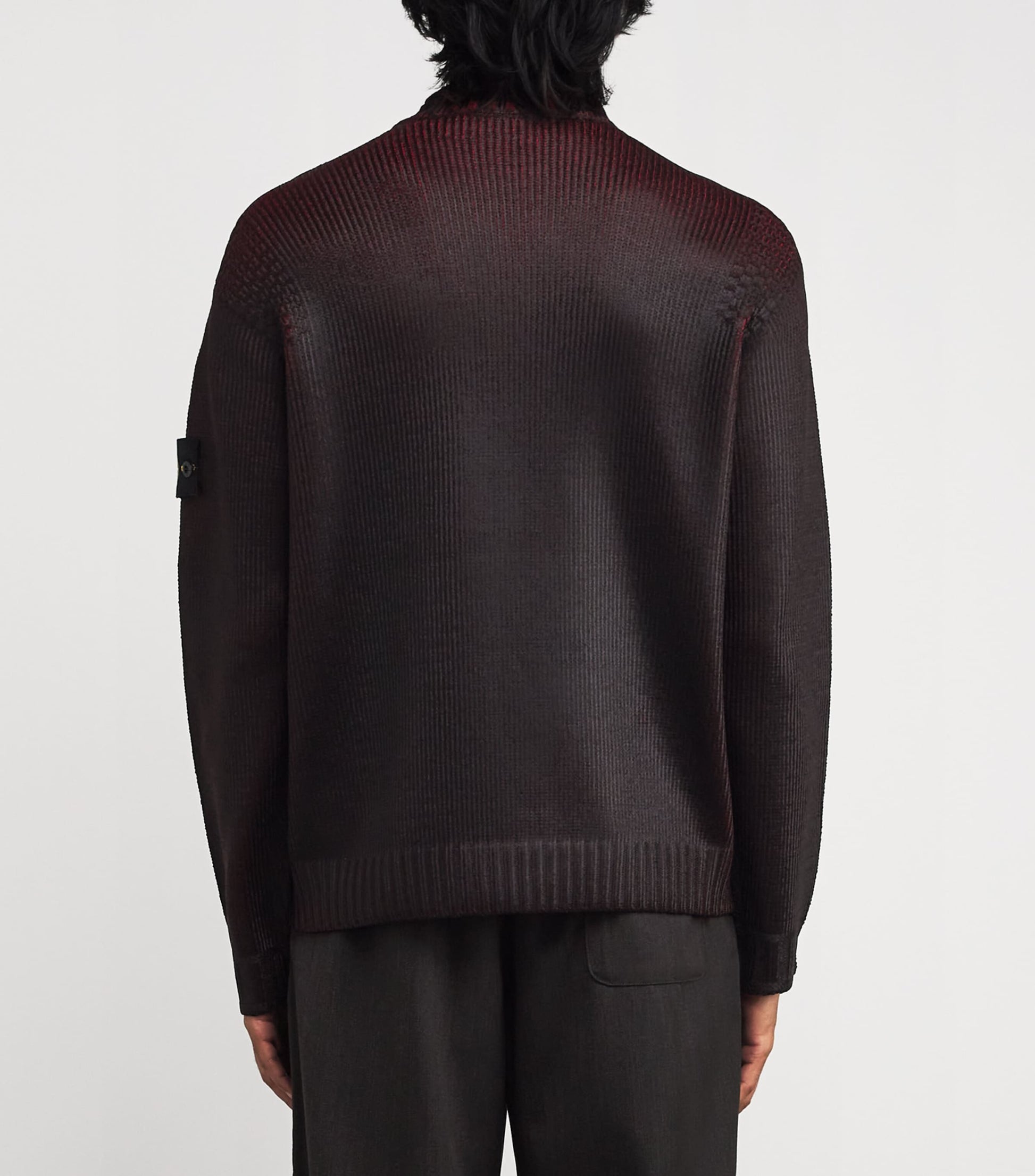 Stone Island Burgundy Two-Tone Sweater
