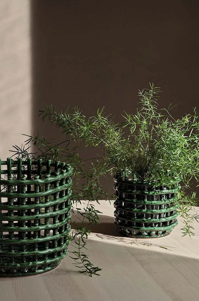 ferm LIVING Ceramic Basket S Dekoratif Sepet