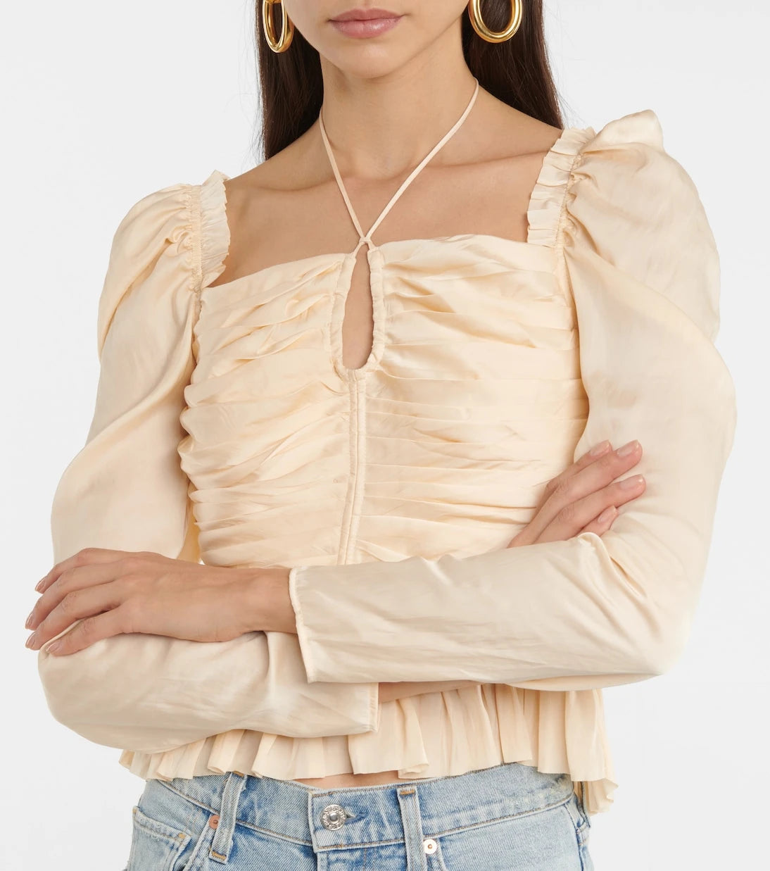 Ulla Johnson - Mirelle ruched satin halterneck top