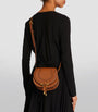 Brown Small Leather Marcie Saddle Bag