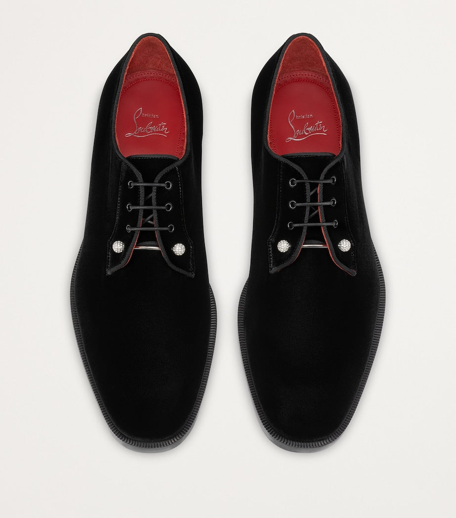 Christian Louboutin Chambeliss Night Strass Velvet Derby Shoes