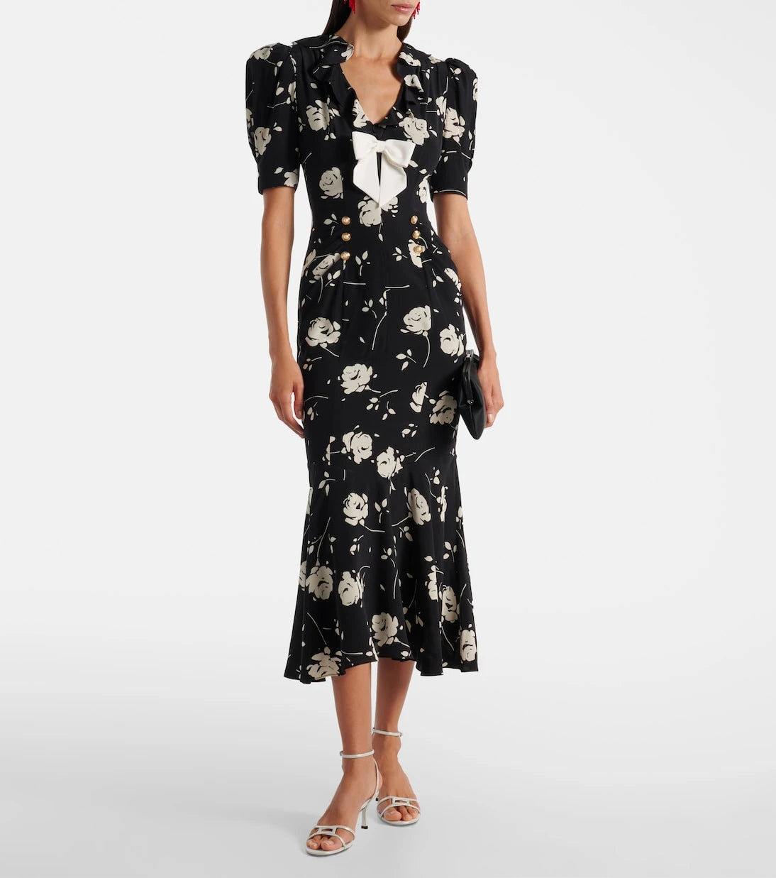 Alessandra Rich - Floral printed silk midi dress