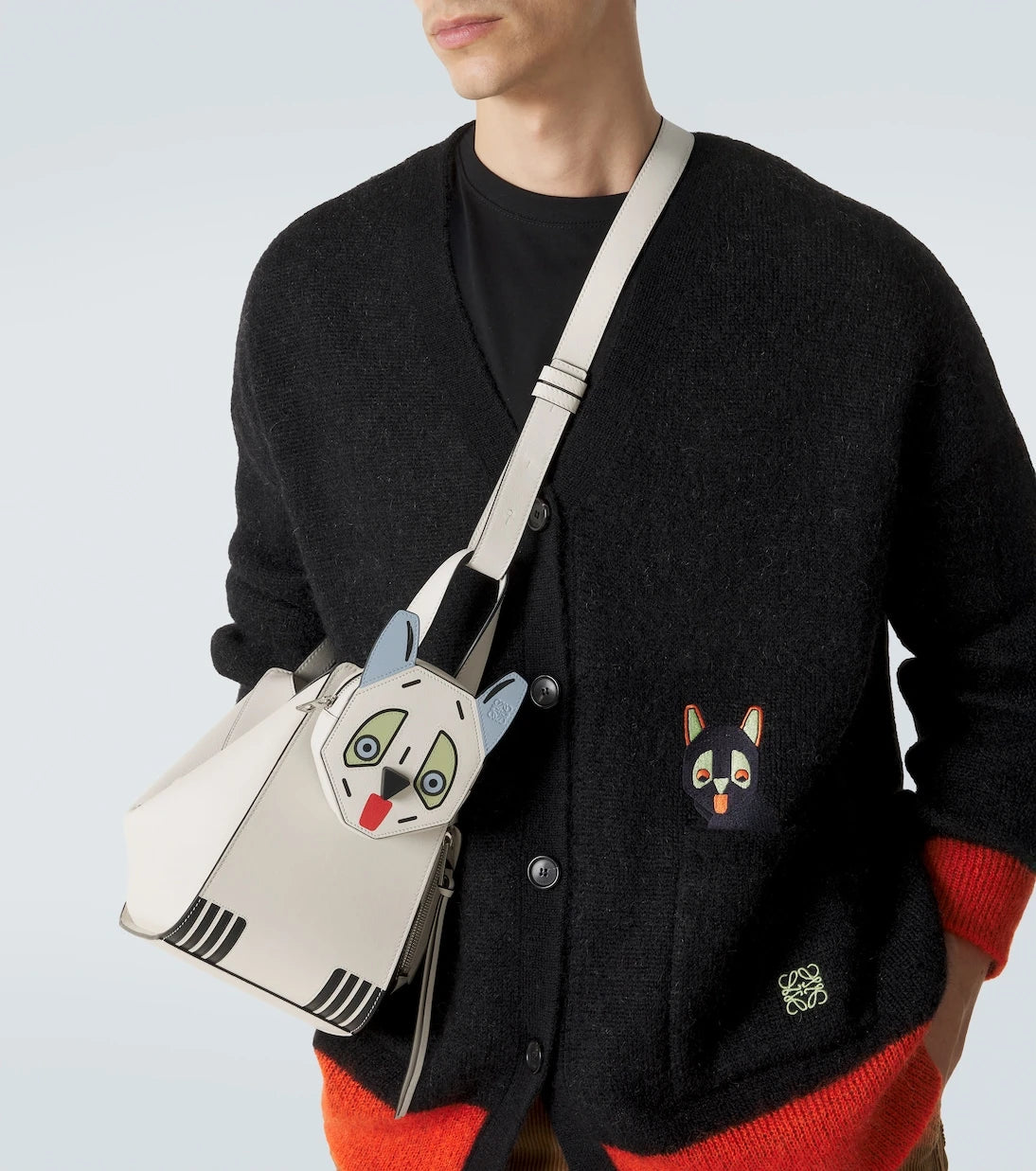Loewe - x Louis Wain Hammock leather top-handle bag