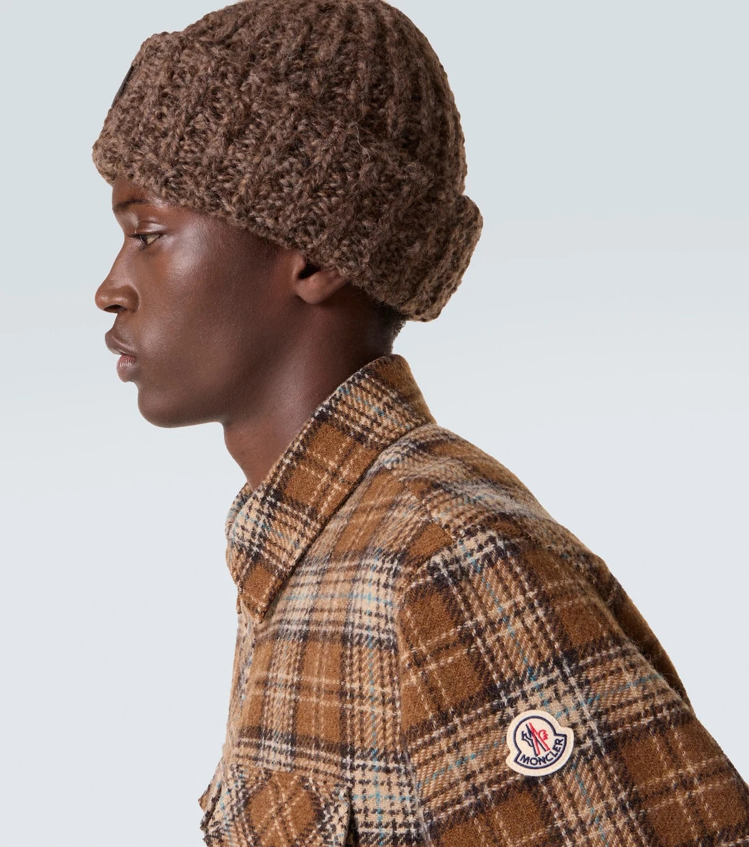 Moncler - قبعة بيني من الألبكة والصوف بشعار الماركة