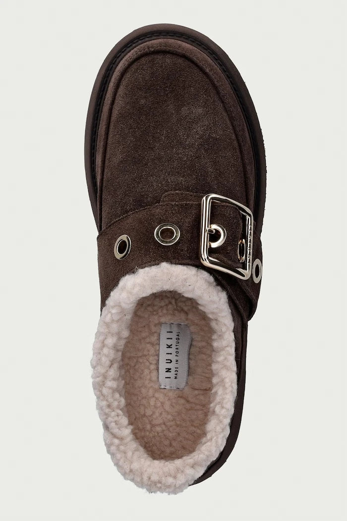 Inuikii Kadın Süet Terlik Micro Buckle