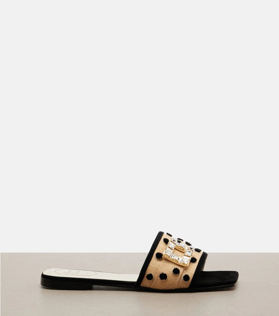 Roger Vivier - Très Vivier polka-dot suede-trimmed slides