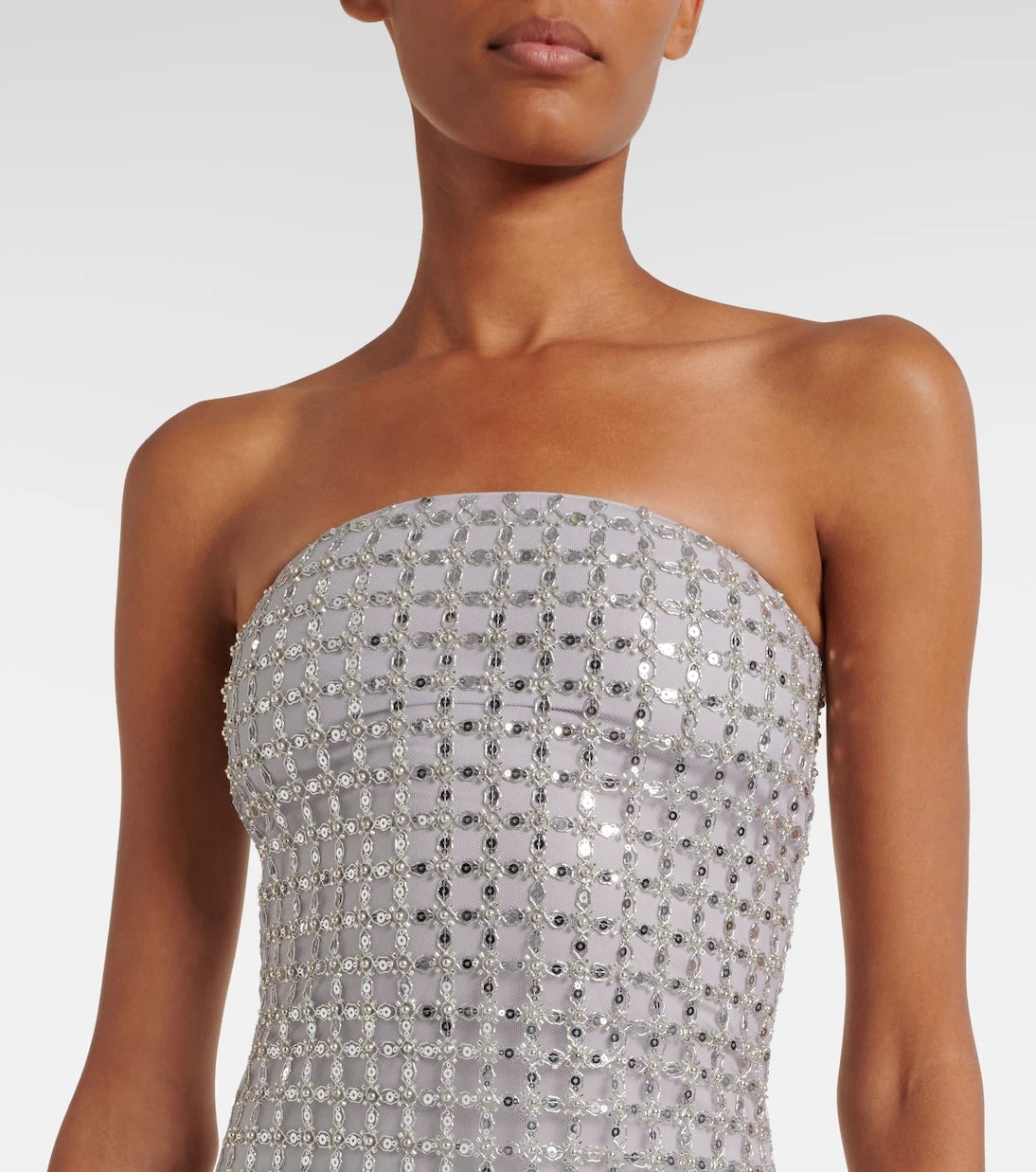 Rotate - Embellished mesh cocktail dress