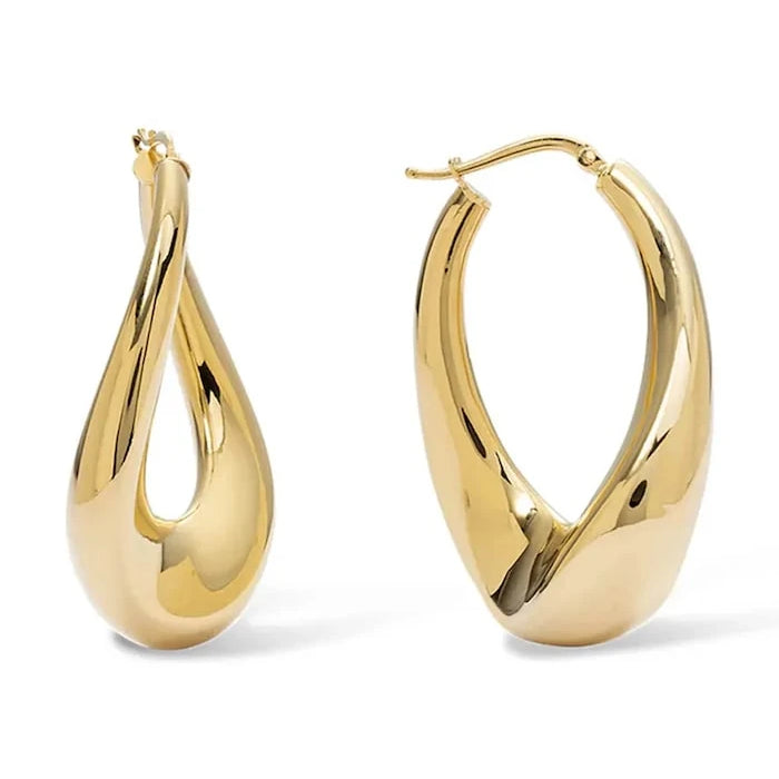 Pozlateli Gümüş Kadın Loop Earrings