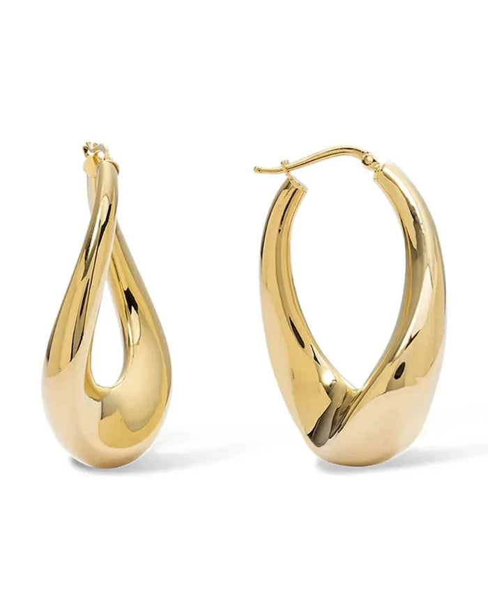 Pozlateli Gümüş Kadın Loop Earrings