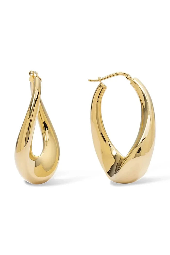 Pozlateli Gümüş Kadın Loop Earrings