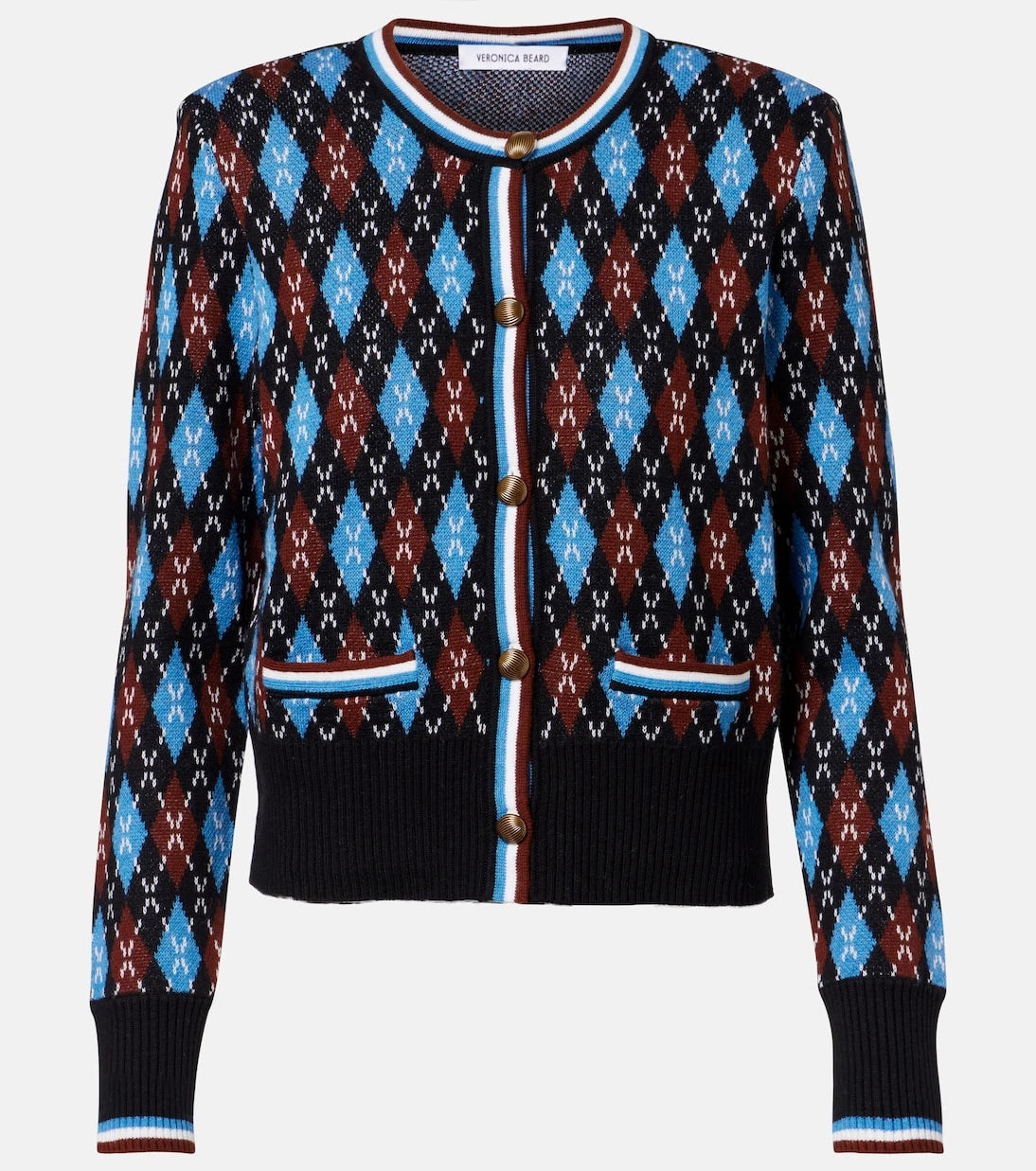 Veronica Beard - Sylvane argyle wool and cotton cardigan