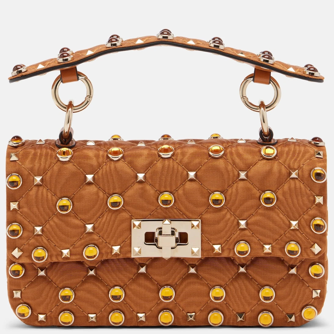 Valentino Garavani - Rockstud Spike Small moiré top-handle bag