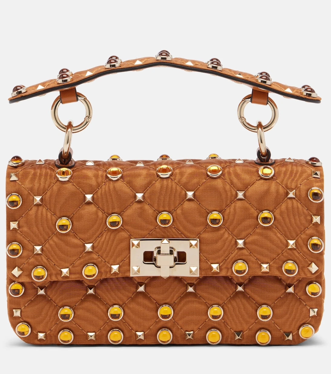 Valentino Garavani - Rockstud Spike Small moiré top-handle bag