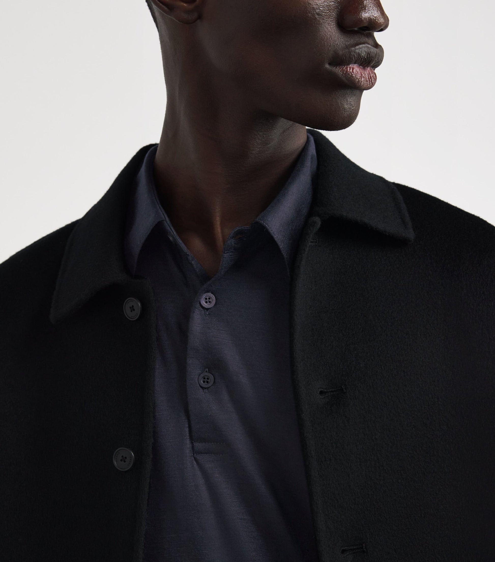 Navy Cashmere Polo Shirt