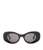Black Bevelled Oval Sunglasses
