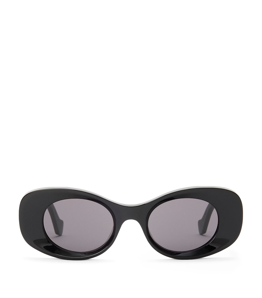 Black Bevelled Oval Sunglasses