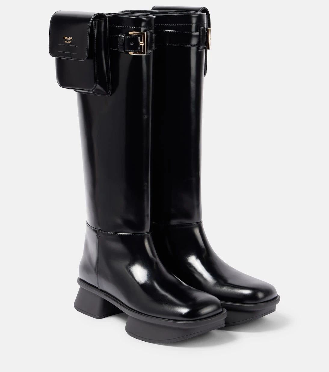 Prada - Leather knee-high boots