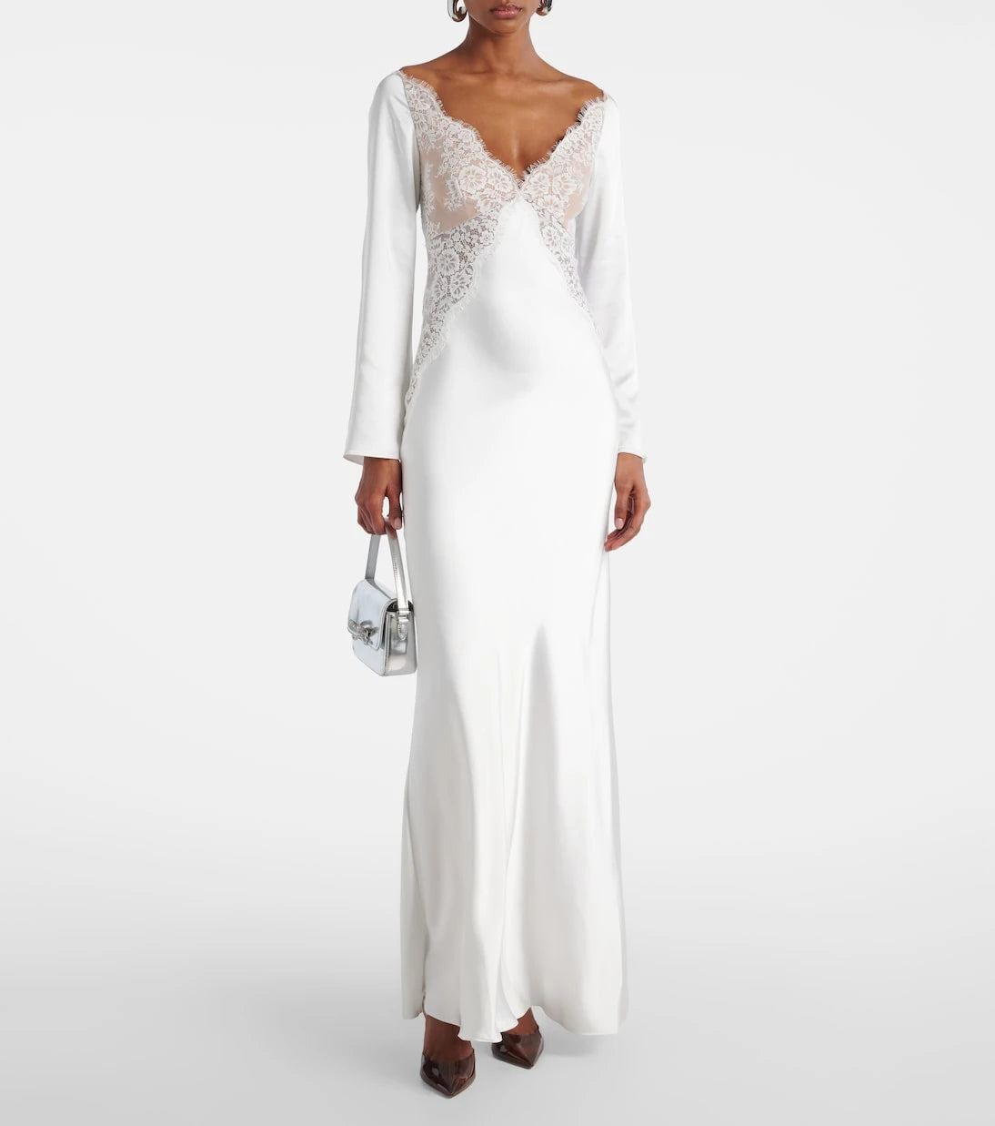 Self-Portrait - x Christopher Kane lace-trimmed satin gown