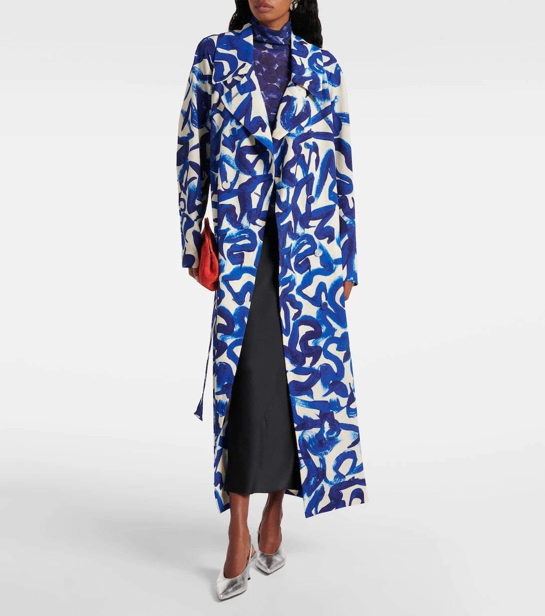 Dries Van Noten - Desenli kruvaze kaban