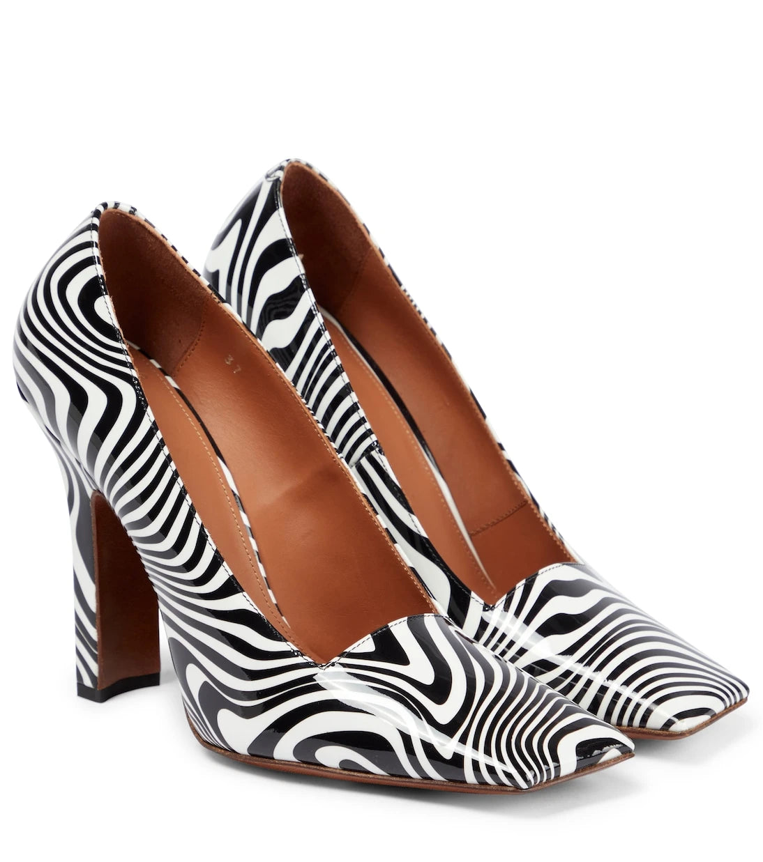 Vetements - Boomerang zebra-print leather pumps