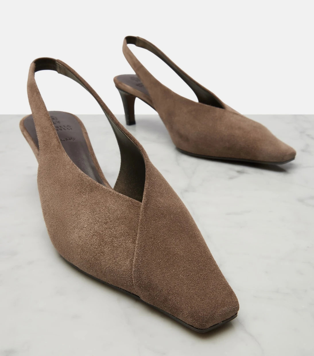 Brunello Cucinelli - Suede slingback pumps