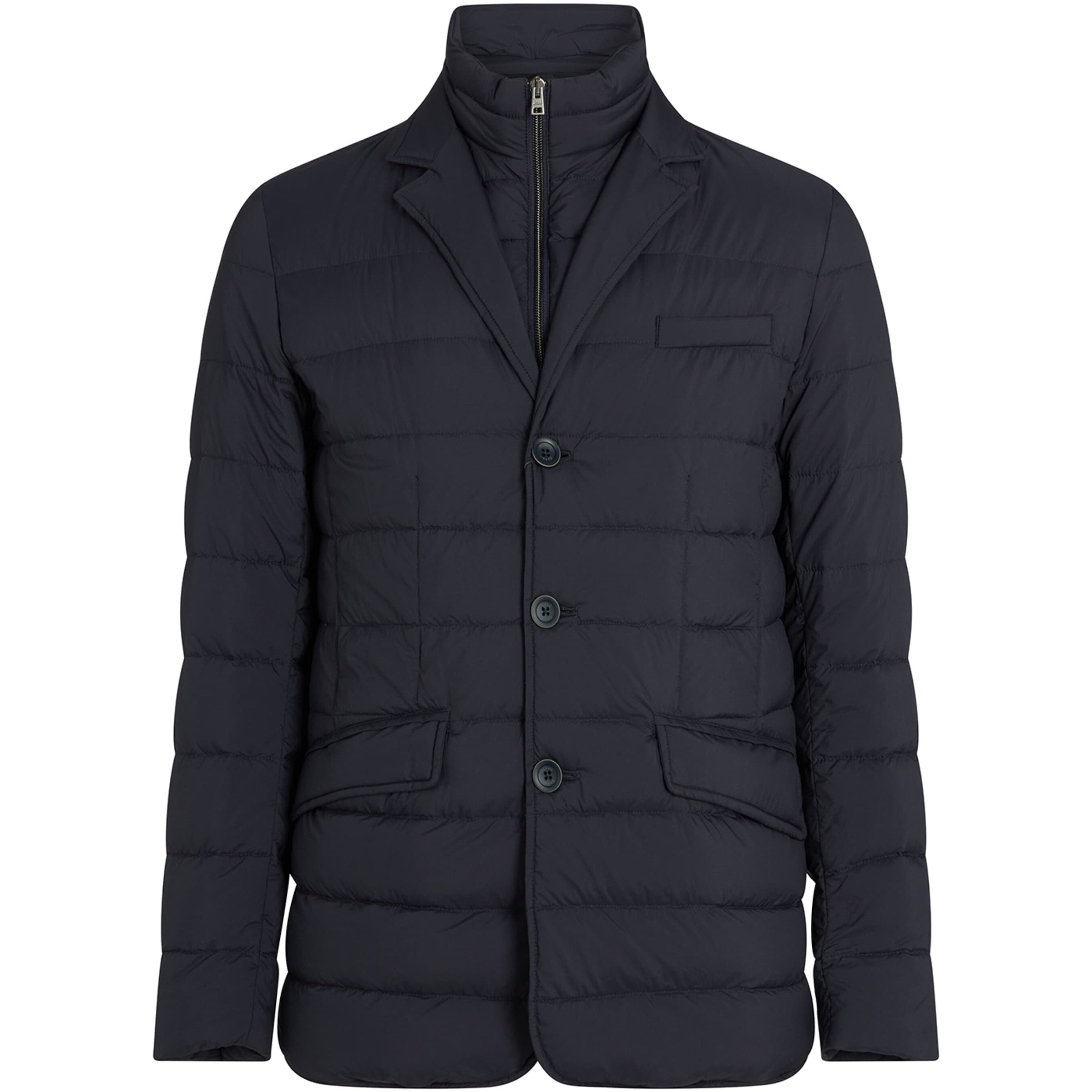 Herno Blue Padded Insert-Detail Blazer