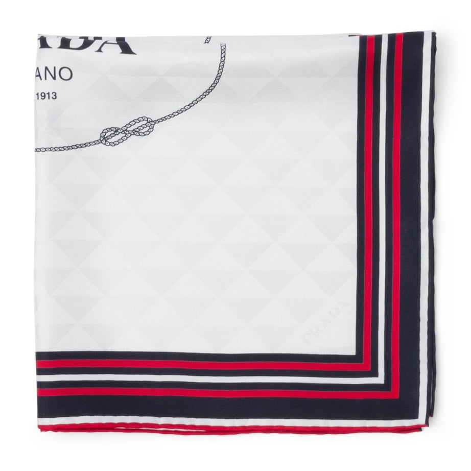 Neutral Silk Twill Jacquard Scarf