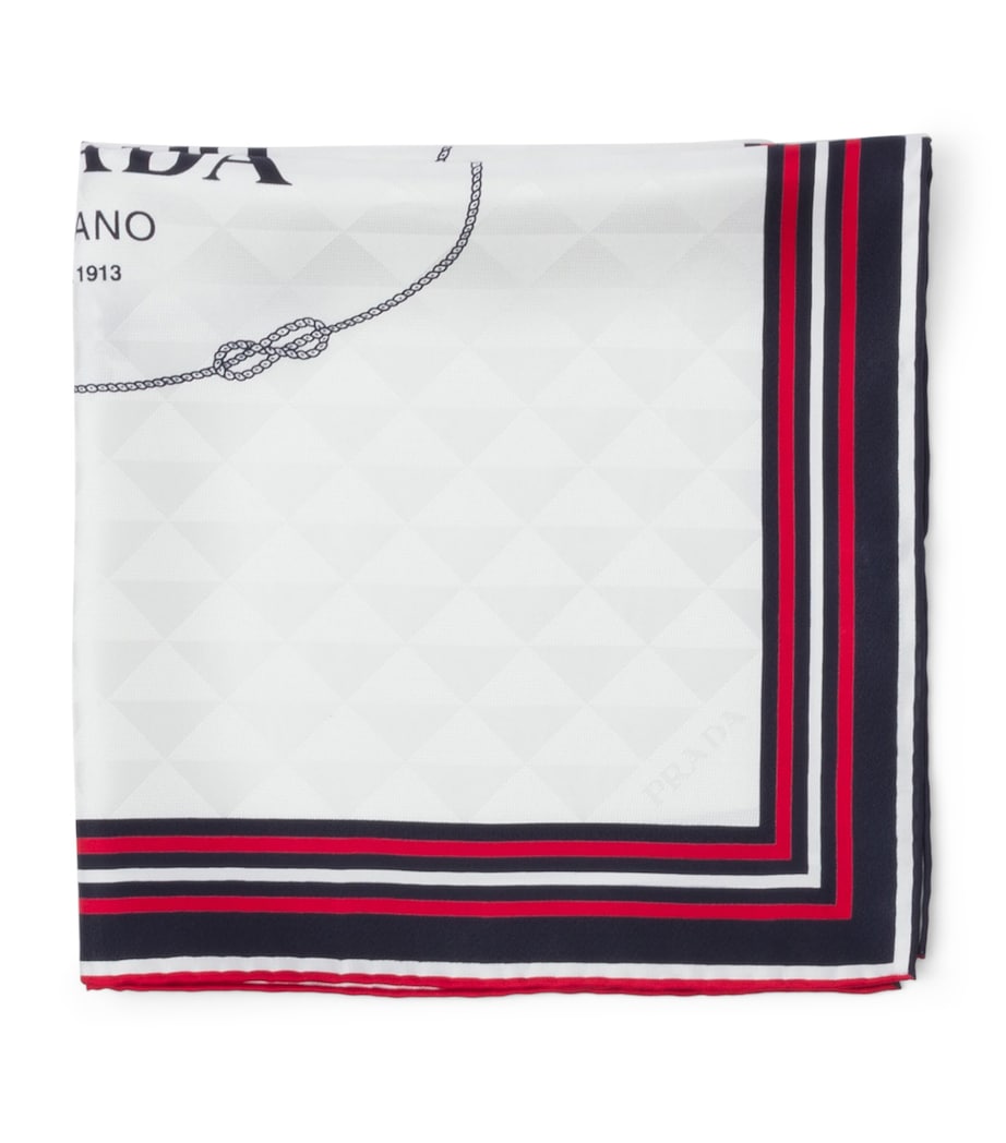 Neutral Silk Twill Jacquard Scarf