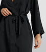 Black Silk Lace-Trim Robe