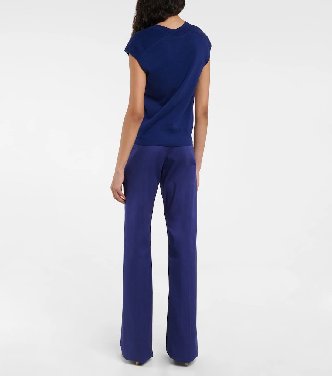 Ferragamo - Silk-paneled cotton knit top