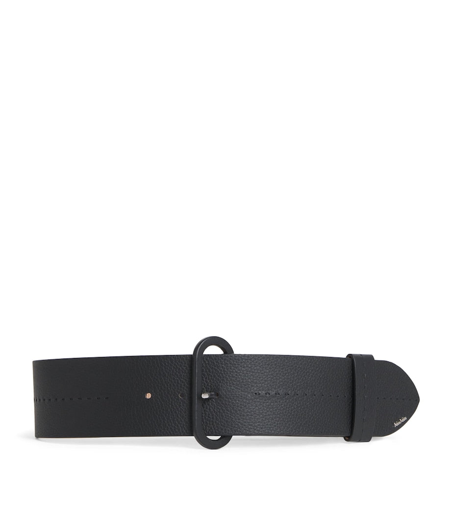 Black Leather Elasticated Belt
