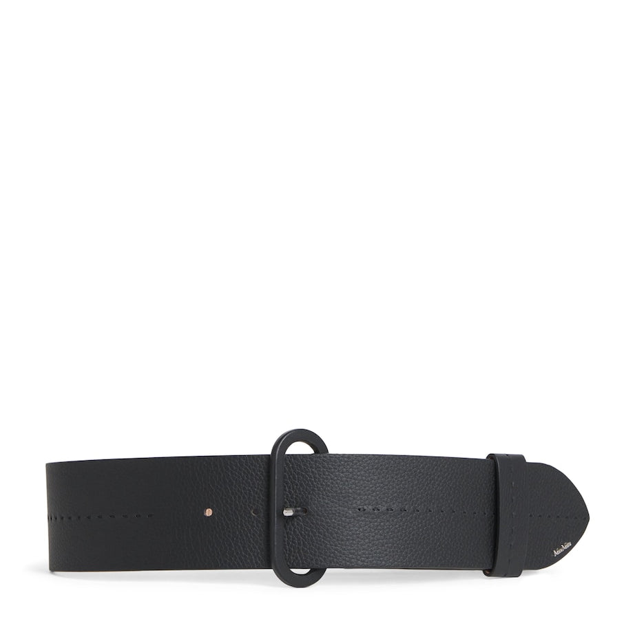 Black Leather Elasticated Belt