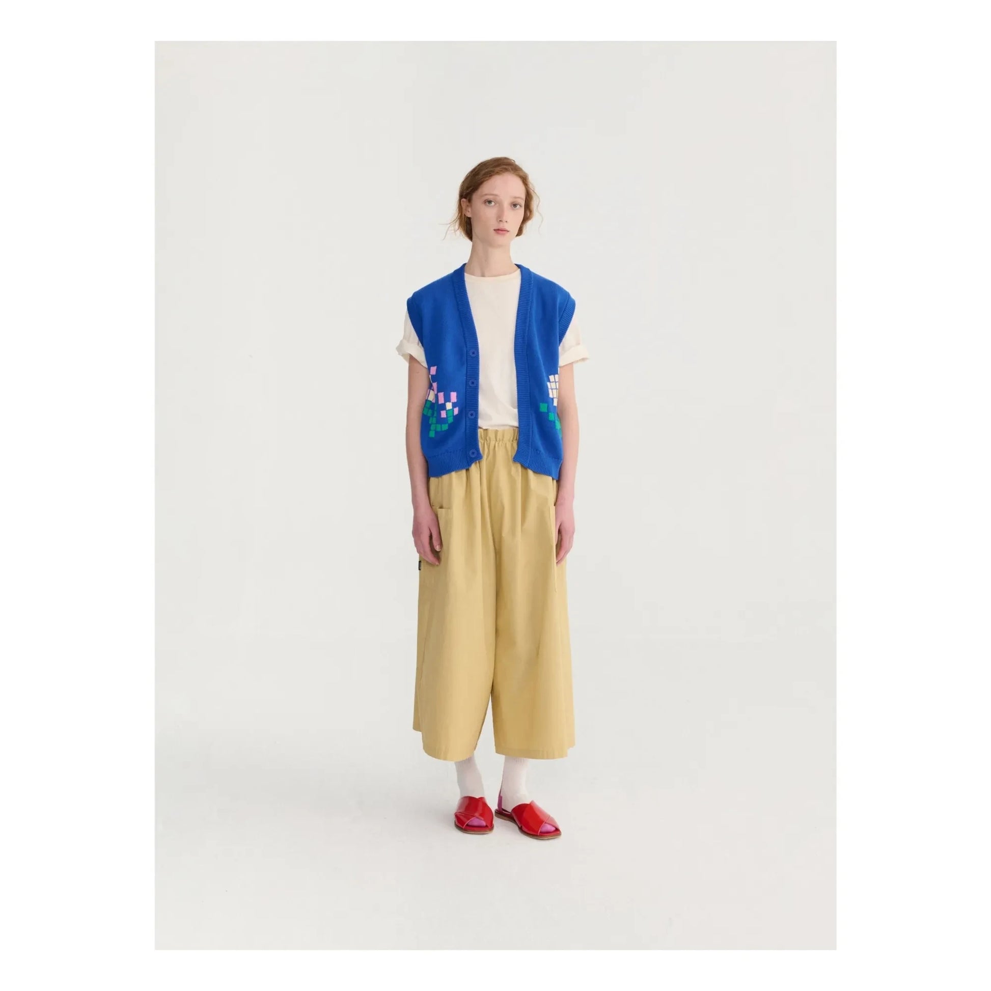 Bobo Choses - Pixel Flower organic cotton cardigan | Blue
