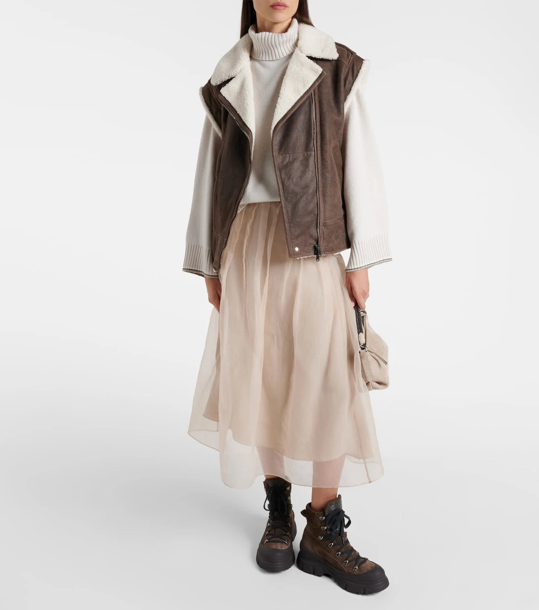 Brunello Cucinelli - Shearling-lined leather vest