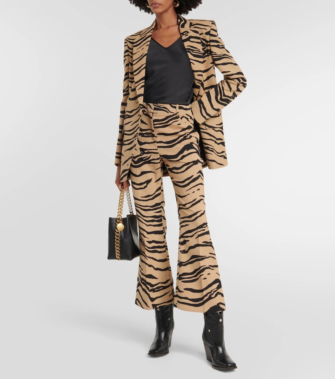 Stella McCartney - Tiger-print wool-blend flared pants
