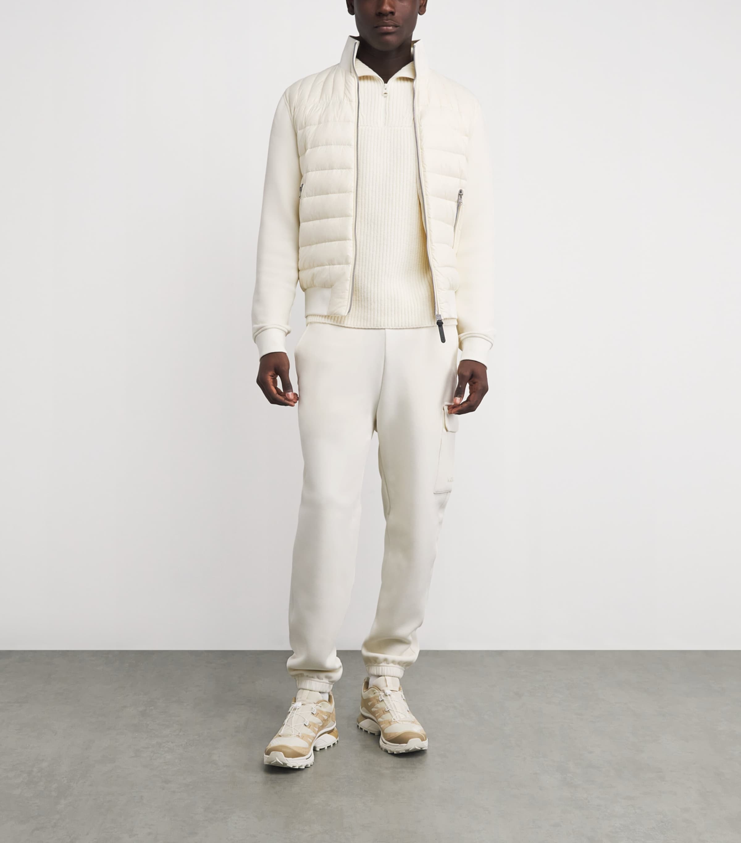 Mackage Beige Cotton-Blend Hybrid Bomber Jacket