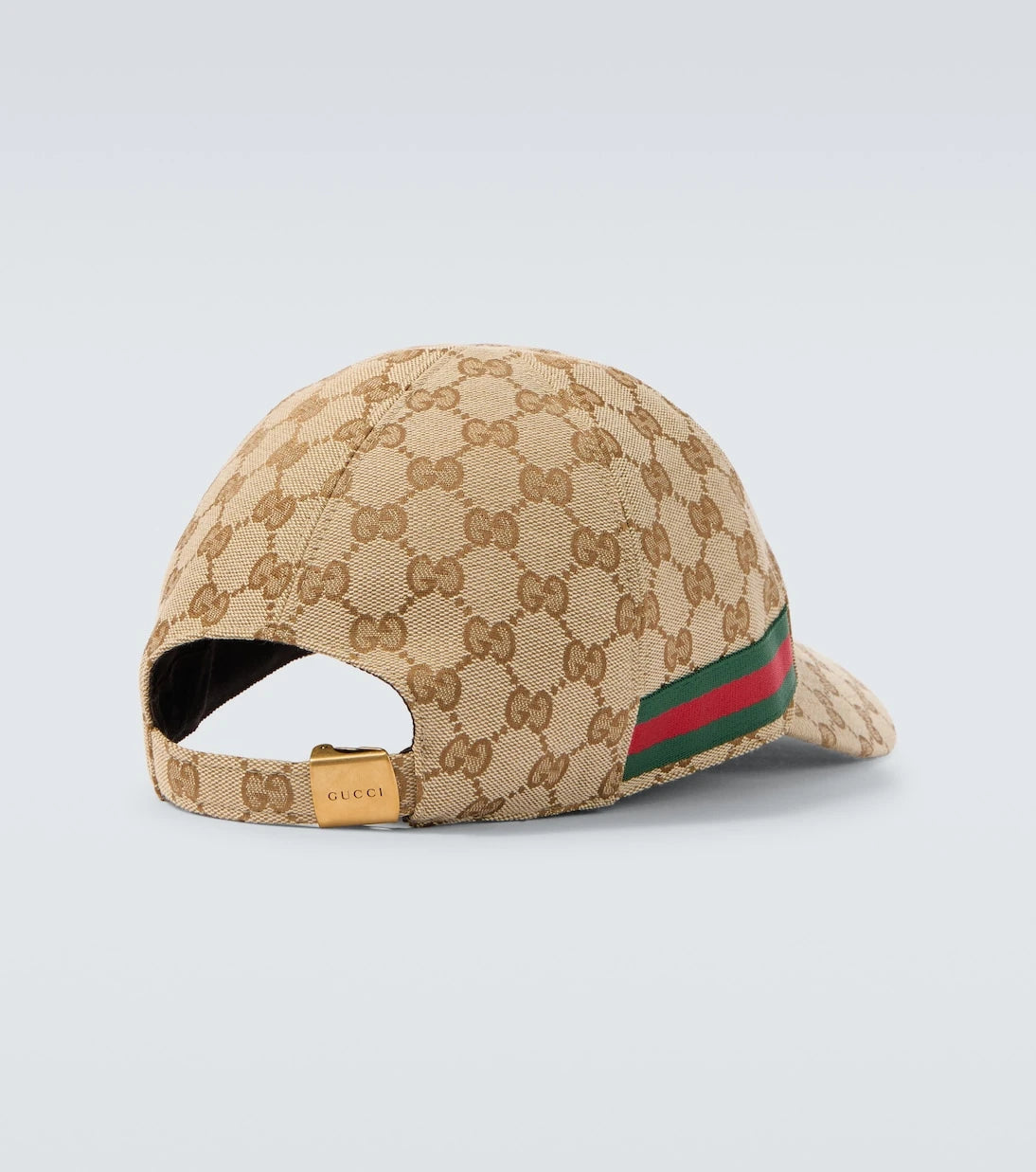 Gucci - قبعة بيسبول من قماش GG ويب سترايب