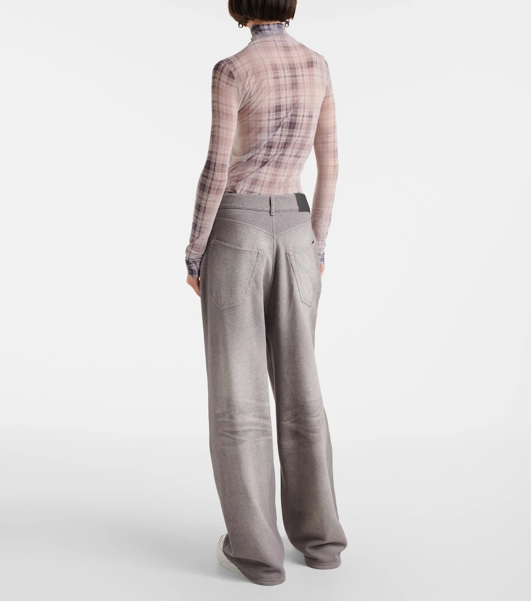 Acne Studios - بنطلون رياضي واسع الساقين من الصوف القطني بقصة متوسطة الارتفاع