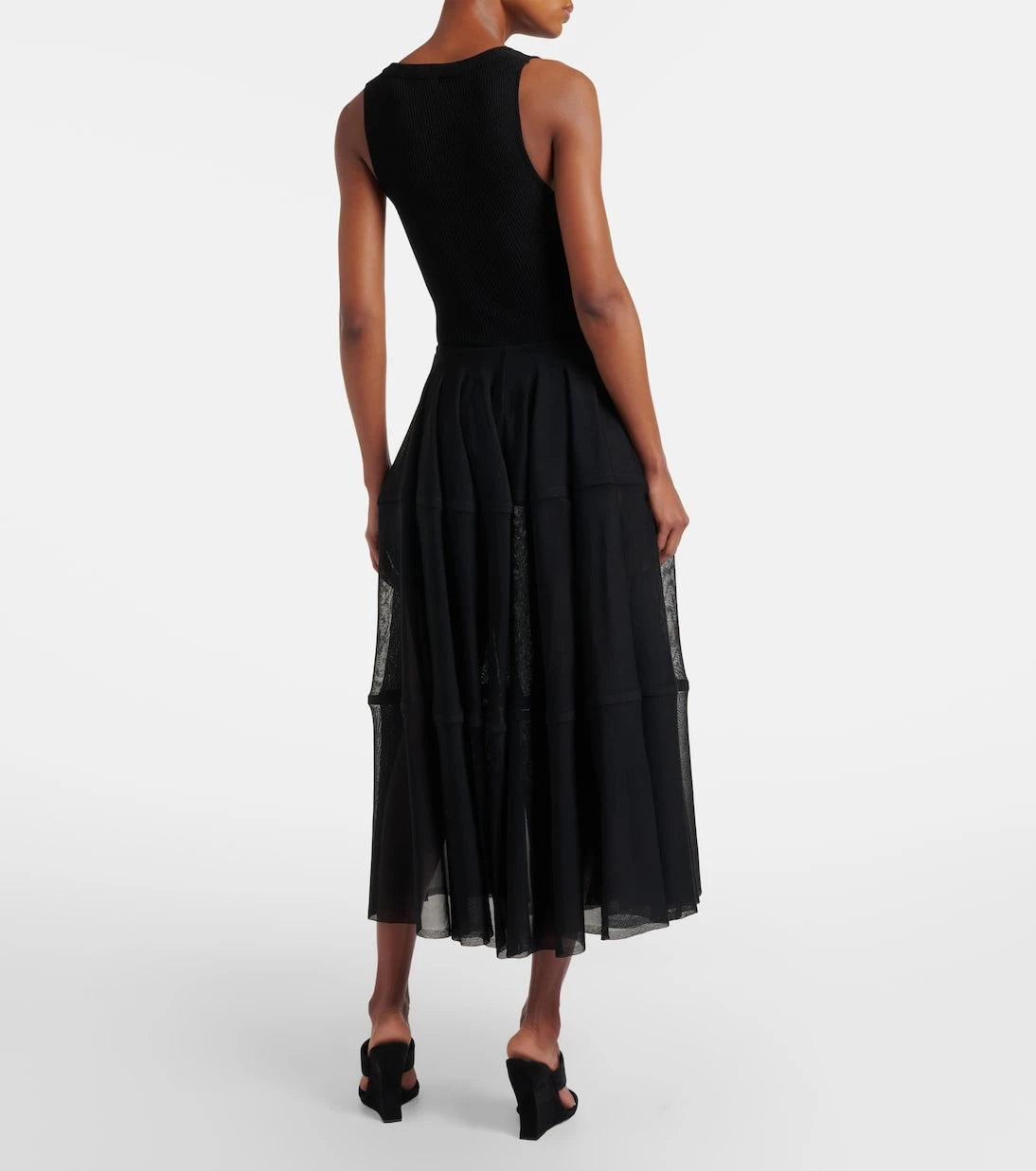 Alaïa - Semi-sheer midi skirt