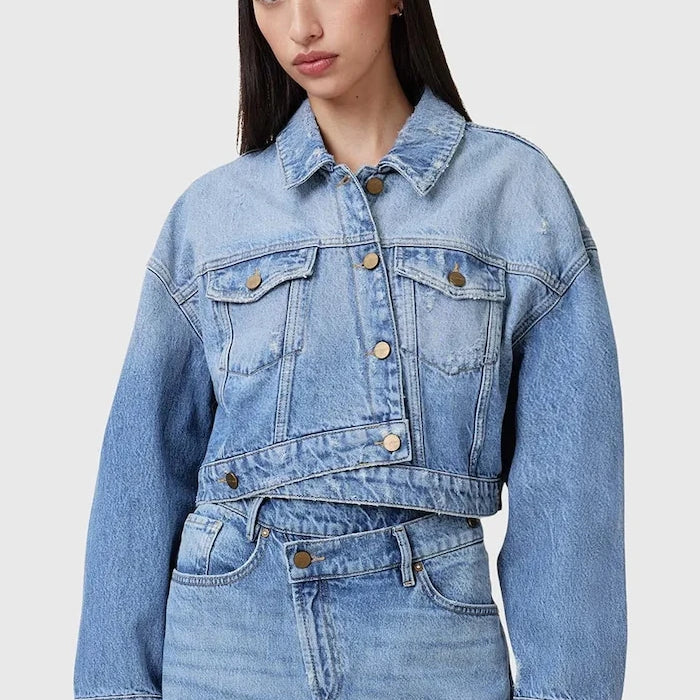 Дънково яке AllSaints AKI CROSSOVER